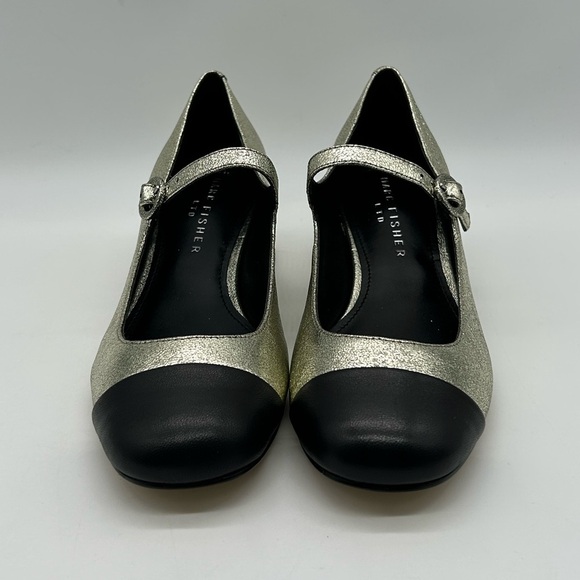 Marc Fisher LTD Marla Metallic Gold Mary Jane Block Heel Shoes Size 9.5M NWB - Picture 6 of 11